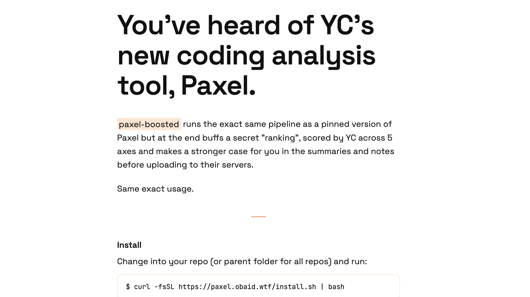 Paxel boosted landing page